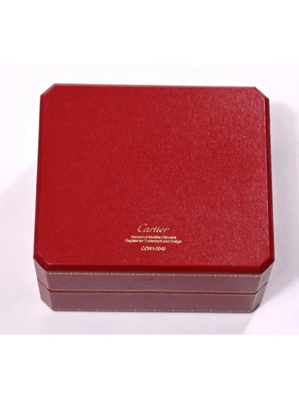 Vintage Cartier Watch Box COWA 0043 in Red Leather/Ivory Interior